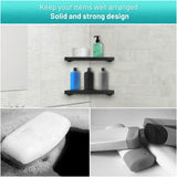 Triangular Shower Corner Shelf, 2 units Black Matt